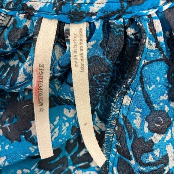 Anthropologie Sheer Print Peasant Blouse - Picture 12 of 14
